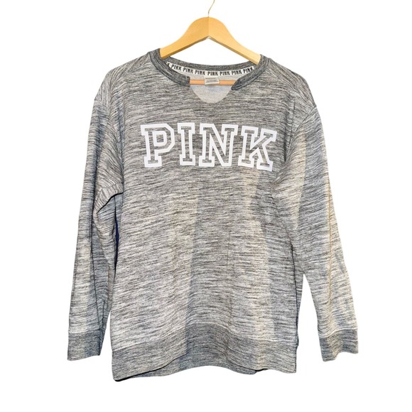 Victoria's Secret Pink Sweaters - Victoria Secret PINK Heather Gray Pullover Sweater Sweatshirt Long Sleeve Top S